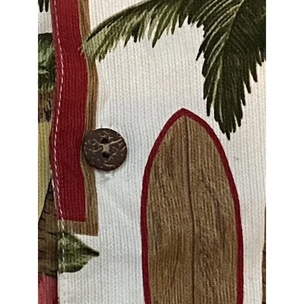 Vtg Eddie D Mens Hawaiian Shir 3XB Short Sleeve 100% Rayon Coconut Shell Buttons